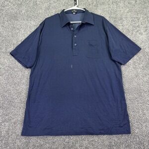 Countess Mara Polo Shirt Mens XL Blue Cotton Blend Pocket Casual Knit Summer